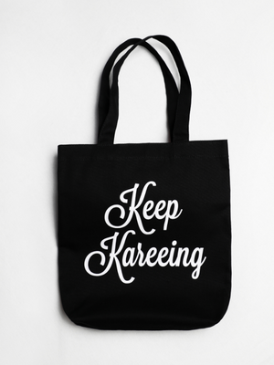 Keep Kareeing Canvas Tote Bag (Black)