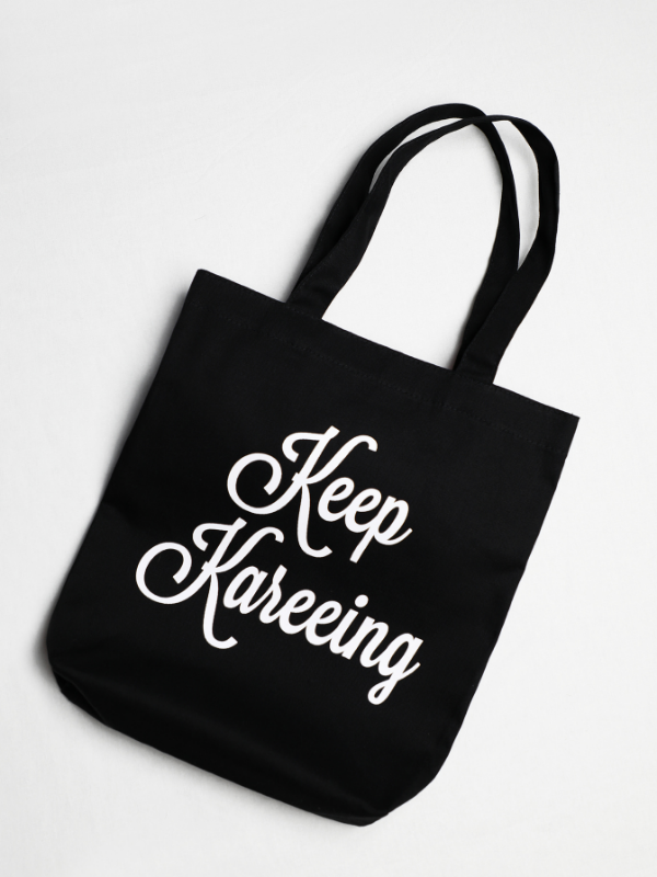 Keep Kareeing Canvas Tote Bag (Black)