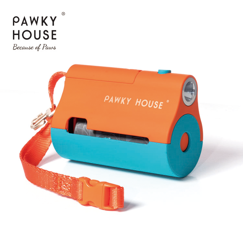 Pawky House - Dark Night กล่องใส่ถุงเก็บมูลสัตว์ พร้อมไฟฉาย