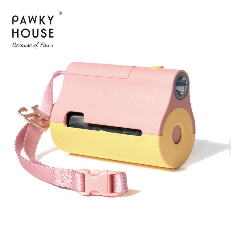 Pawky House - Dark Night กล่องใส่ถุงเก็บมูลสัตว์ พร้อมไฟฉาย