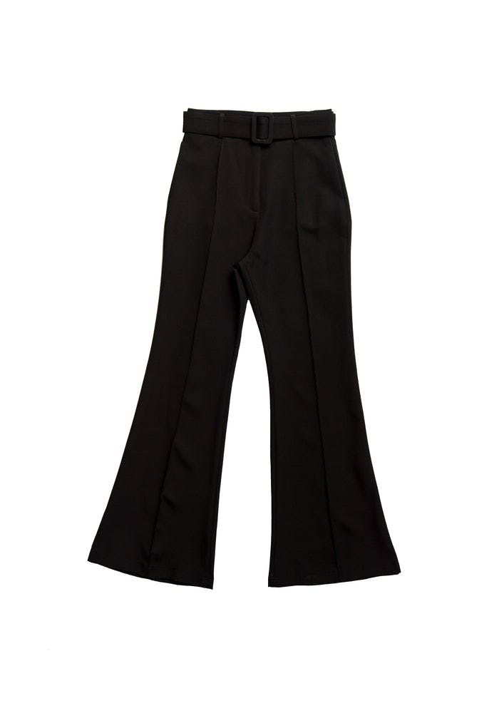 High-Waisted Flared Pants (Black)